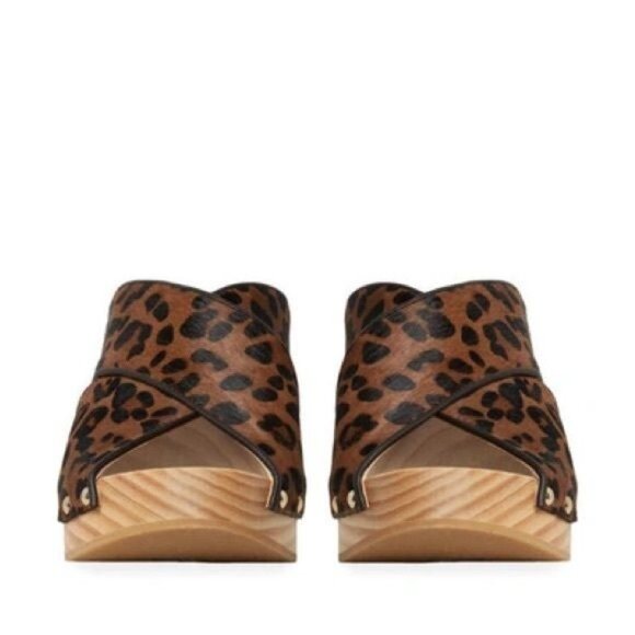 PAIGE Jules Crisscross Platform Sandals in Leopard Print 6.5 - Picture 3 of 10